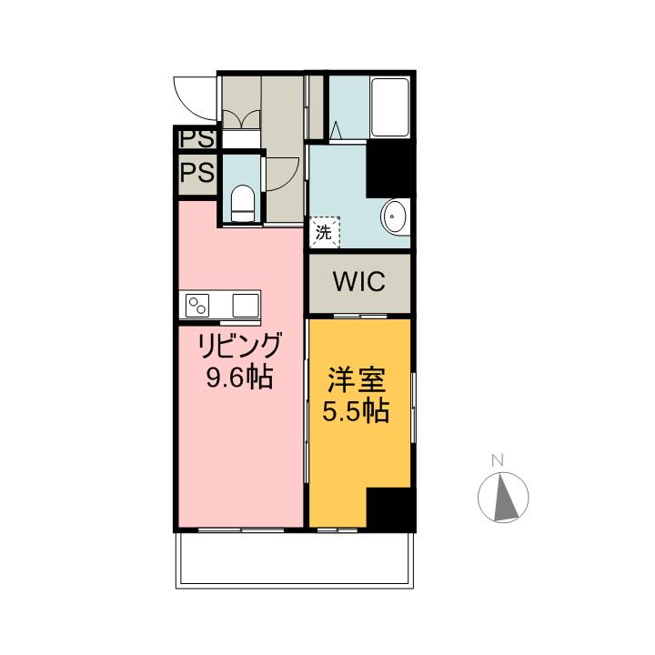 グリーンコート(1LDK/6階)の間取り写真