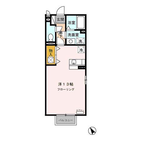 サンガーデン(ワンルーム/1階)の間取り写真