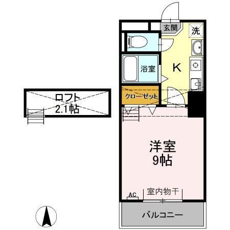 ロイヤルキャビン井坂(1K/1階)の間取り写真