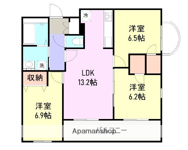 リベラ エレンシア(3LDK/4階)の間取り写真