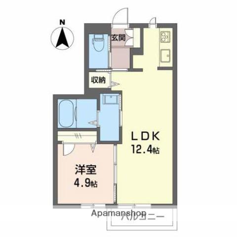 シェリール(1LDK/2階)の間取り写真