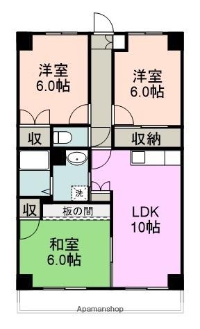 サンヴュー南一色(3LDK/2階)の間取り写真
