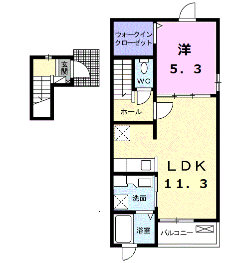 サン・クレールⅠ(1LDK/2階)の間取り写真