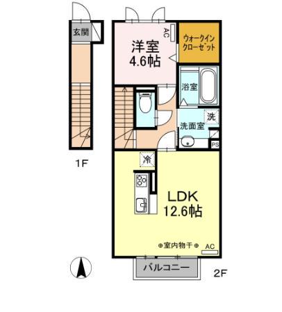 リメインズ.T(1LDK/2階)の間取り写真