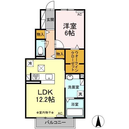 グランアベニール Ⅲ(1LDK/1階)の間取り写真