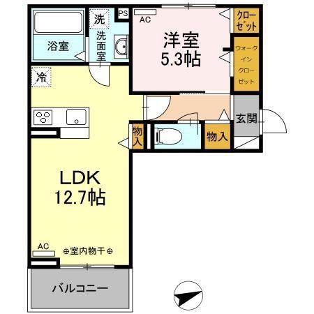 日吉ハイツⅢ(1LDK/3階)の間取り写真