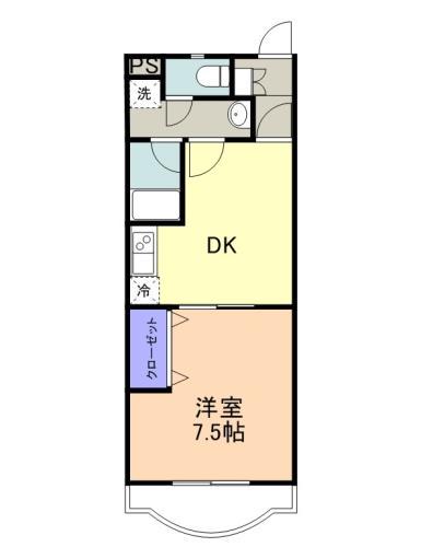 グランヒルズK-1(1DK/1階)の間取り写真