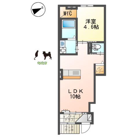 メゾン・ココ岩波(1LDK/1階)の間取り写真