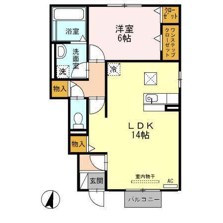 NOTREMAISONI・III(1LDK/1階)の間取り写真