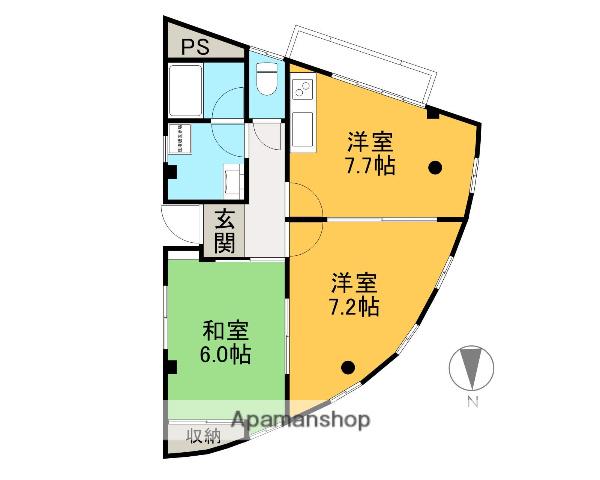 TAKADAハイツ(2DK/2階)の間取り写真