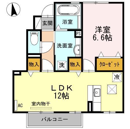 ネオルーチェ(1LDK/1階)の間取り写真