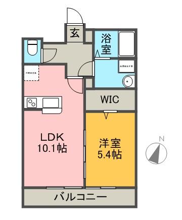 メルキオール(1LDK/4階)の間取り写真