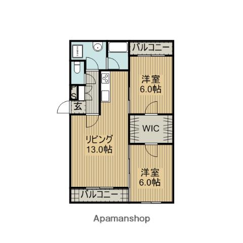 リーラコート(2LDK/3階)の間取り写真
