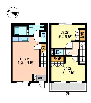 サンモールパレス(2LDK/1階)の間取り写真