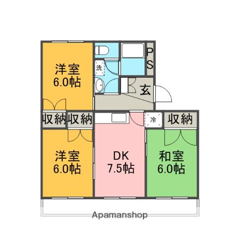 長谷川マンション1(3DK/3階)の間取り写真