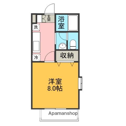 SUNGARDENASAKA(1K/1階)の間取り写真