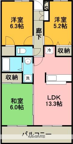 ベルドミール(3LDK/3階)の間取り写真