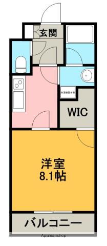 柳畑アラク(1K/1階)の間取り写真