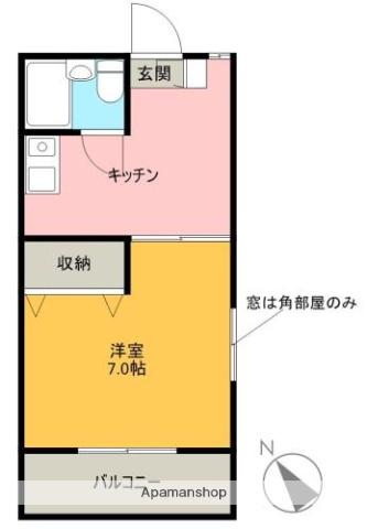 メゾングラシス(1K/2階)の間取り写真