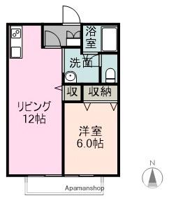 コートアラミダ(1LDK/1階)の間取り写真
