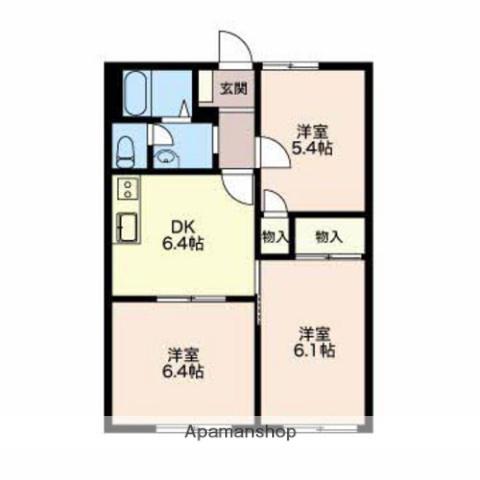 ノースパレス・デュオA(3DK/1階)の間取り写真