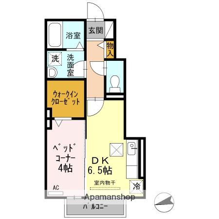 セジュール新堀(1DK/1階)の間取り写真
