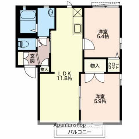 ONES HOME上の原A(2LDK/2階)の間取り写真