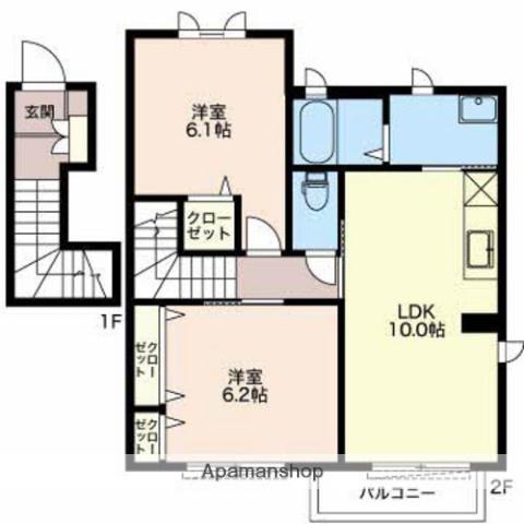 シャーメゾン中央公園(2LDK/2階)の間取り写真