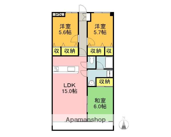 エストワン(3LDK/2階)の間取り写真