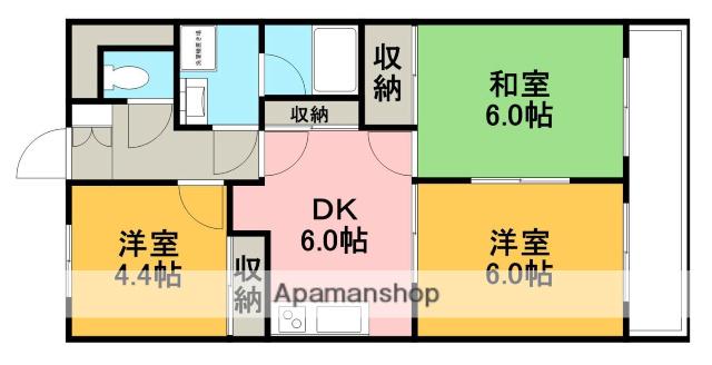 シャンテール富士見(3DK/2階)の間取り写真