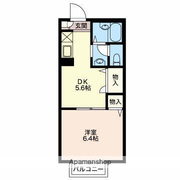 グランメール御殿場(1DK/2階)の間取り写真