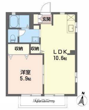 フレグランス21(1LDK/2階)の間取り写真