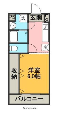 コンシェルジュモリシマⅡ(1K/1階)の間取り写真