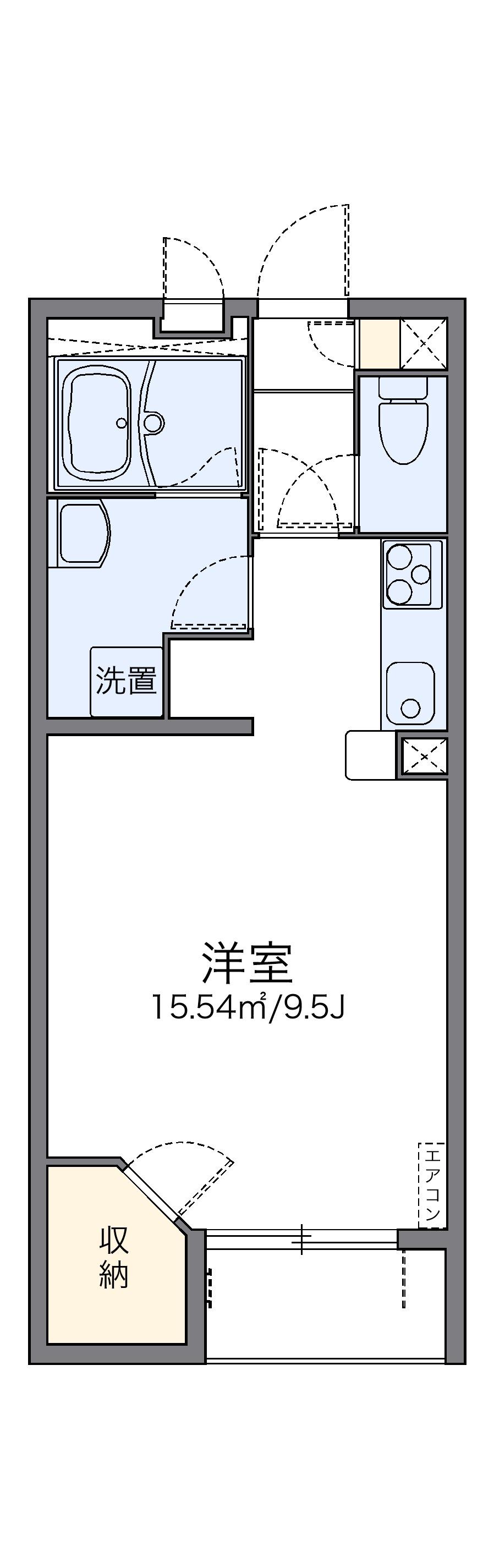 レオネクストぱいん2(1K/1階)の間取り写真
