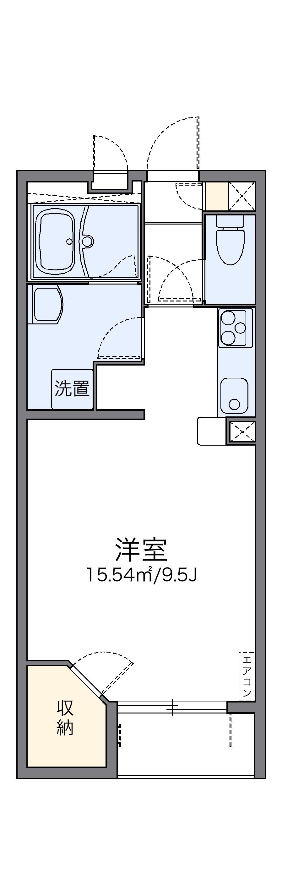 レオネクストぱいん2(ワンルーム/1階)の間取り写真