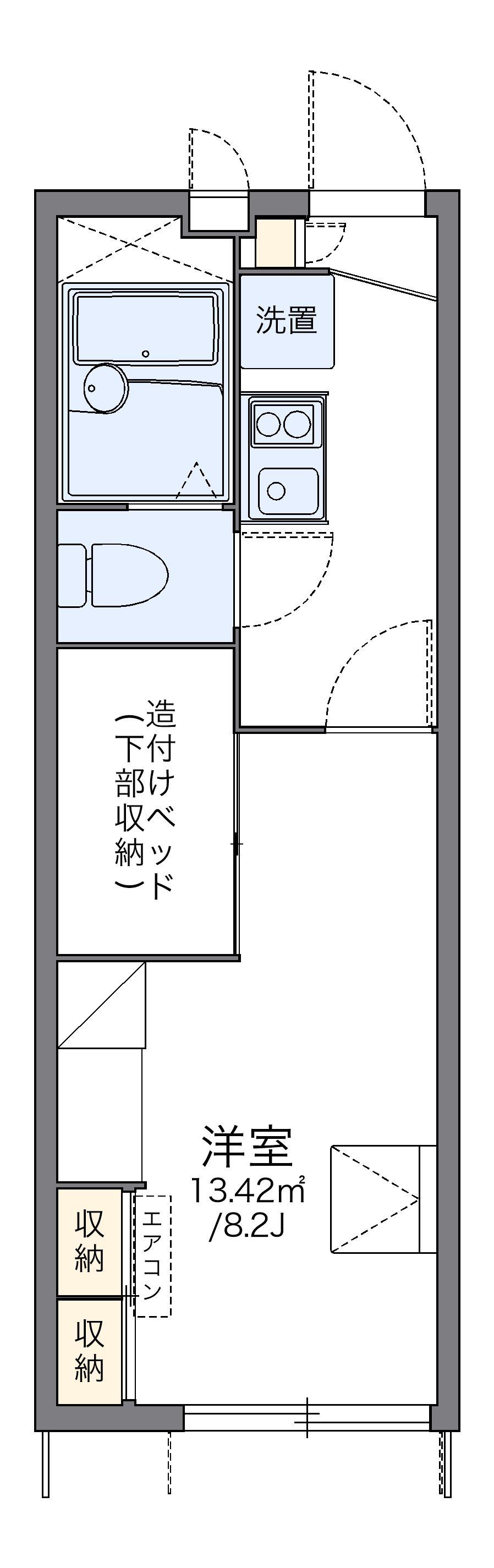 レオパレスセスト(1K/1階)の間取り写真