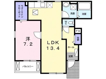 ラブリー・K Ⅱ(1LDK/1階)の間取り写真