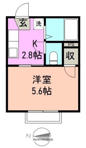 第3フォーブル永原(1K/1階)の間取り写真