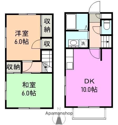 第二須走ハイツ(2LDK/2階)の間取り写真