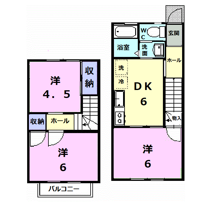 コーポ芹沢(3DK/1階)の間取り写真