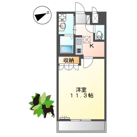 フローラ(1K/1階)の間取り写真