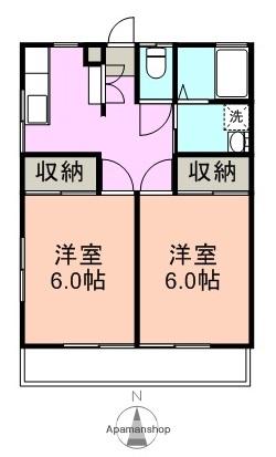 ハイツかざあな(2DK/2階)の間取り写真