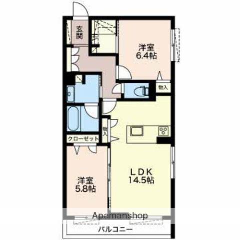 FARFALLE(2LDK/2階)の間取り写真