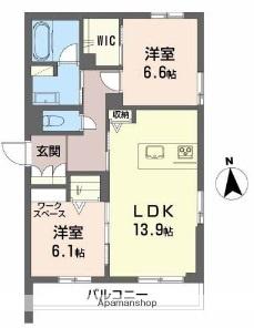 リズム・クチーレ(2LDK/1階)の間取り写真