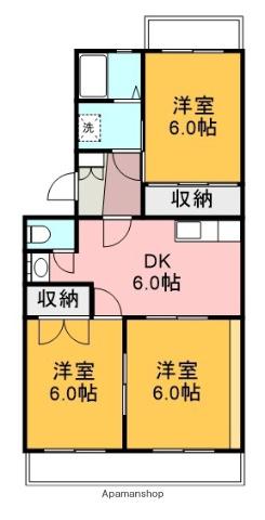 サンパティオ(3DK/1階)の間取り写真