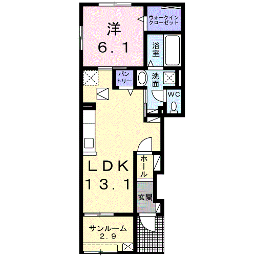 伊豆箱根鉄道駿豆線 田京駅 徒歩3分 2階建 築1年(1LDK/1階)の間取り写真