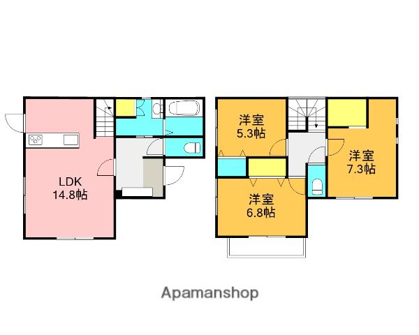 静岡県沼津市 2階建 新築(3LDK)の間取り写真
