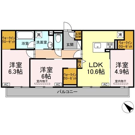 CASA SOLARE(3LDK/3階)の間取り写真