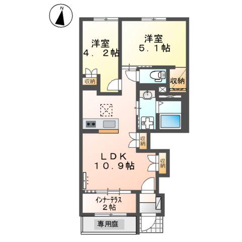 御殿場市御殿場アパート 令和8年2月完工(2LDK/1階)の間取り写真