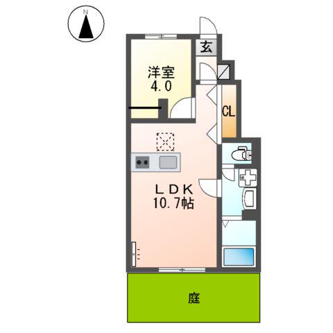 西田中アパート令和8年8月末入居可能(1LDK/1階)の間取り写真